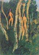 Drei Akte unter Baumen Ernst Ludwig Kirchner